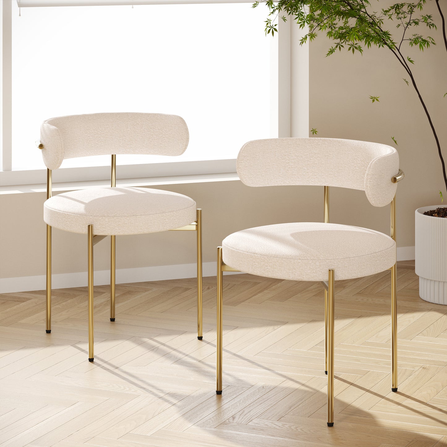 DC01 Stylish Granule Fabric Chairs Set of 2