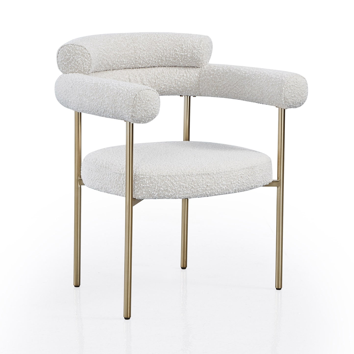 DC02 Set of 2 Granule Fabric Dining Chairs with Brushed Gold/ Black Base