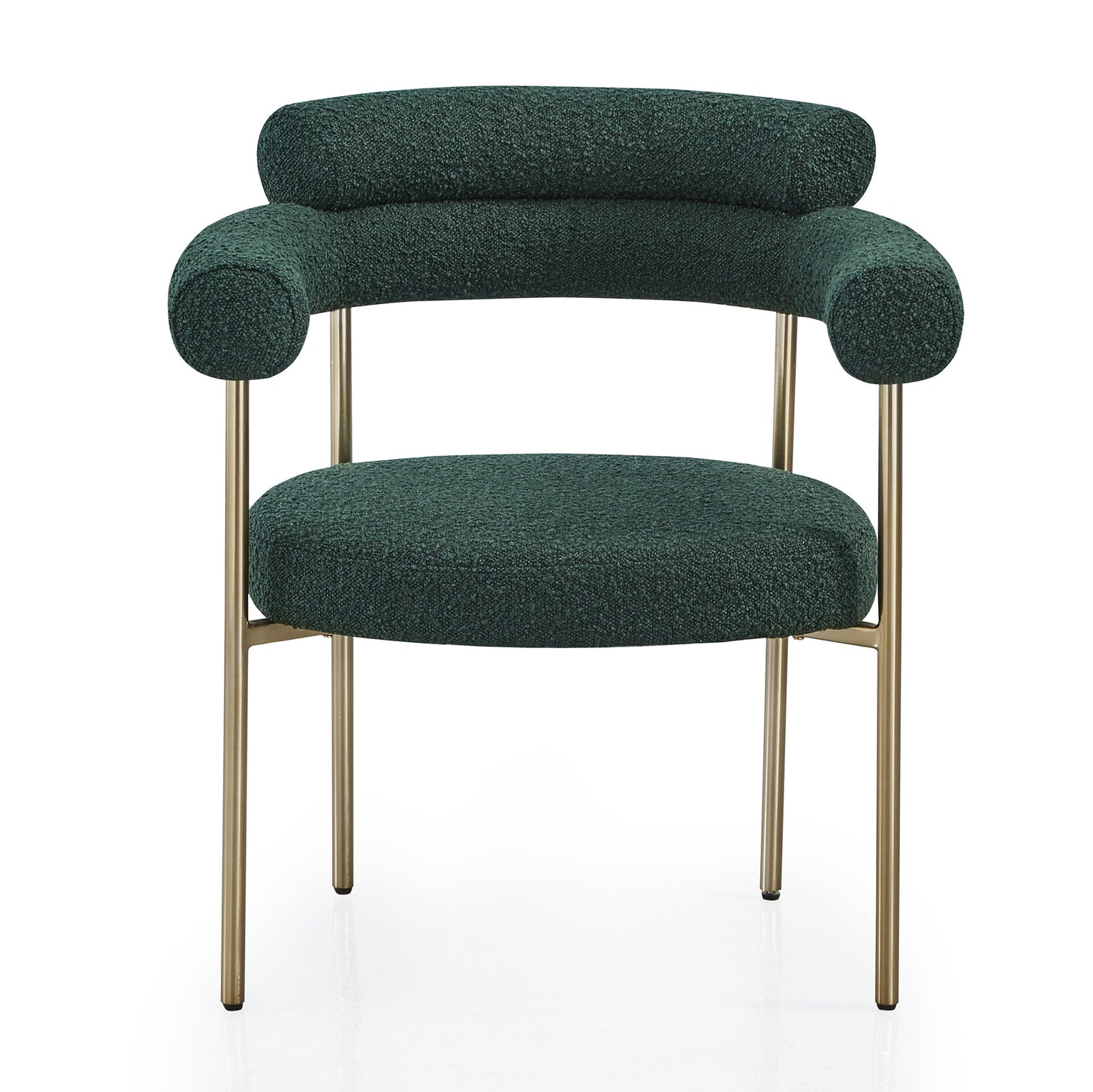 DC02 Set of 2 Granule Fabric Dining Chairs with Brushed Gold/ Black Base