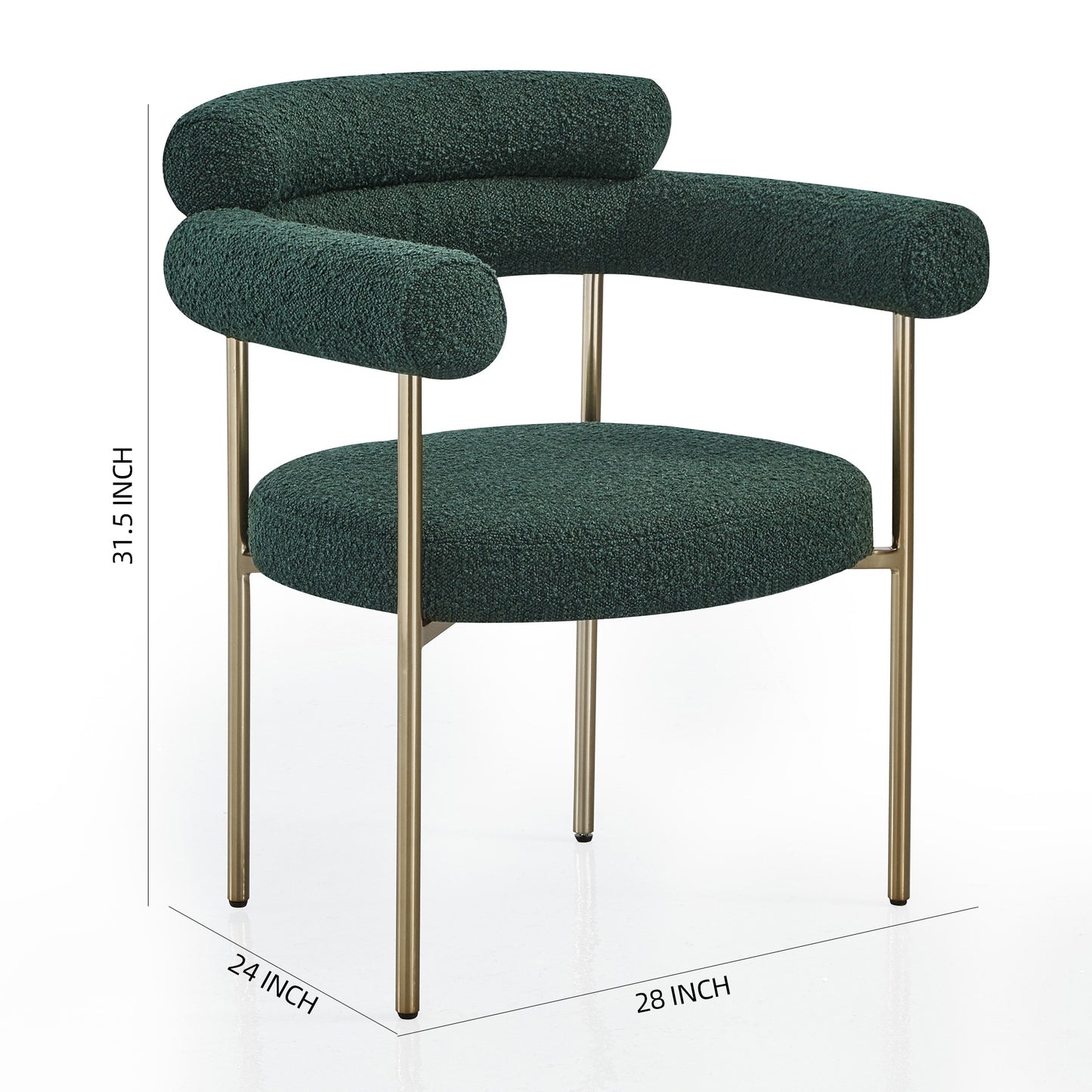 DC02 Set of 2 Granule Fabric Dining Chairs with Brushed Gold/ Black Base