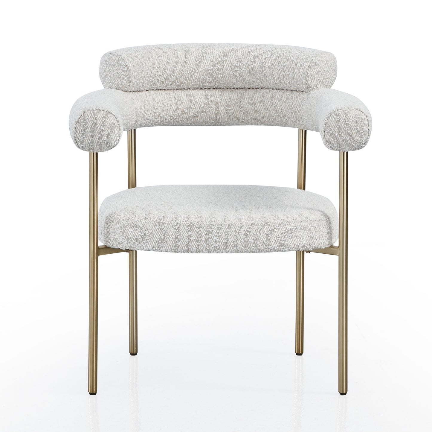 DC02 Set of 2 Granule Fabric Dining Chairs with Brushed Gold/ Black Base