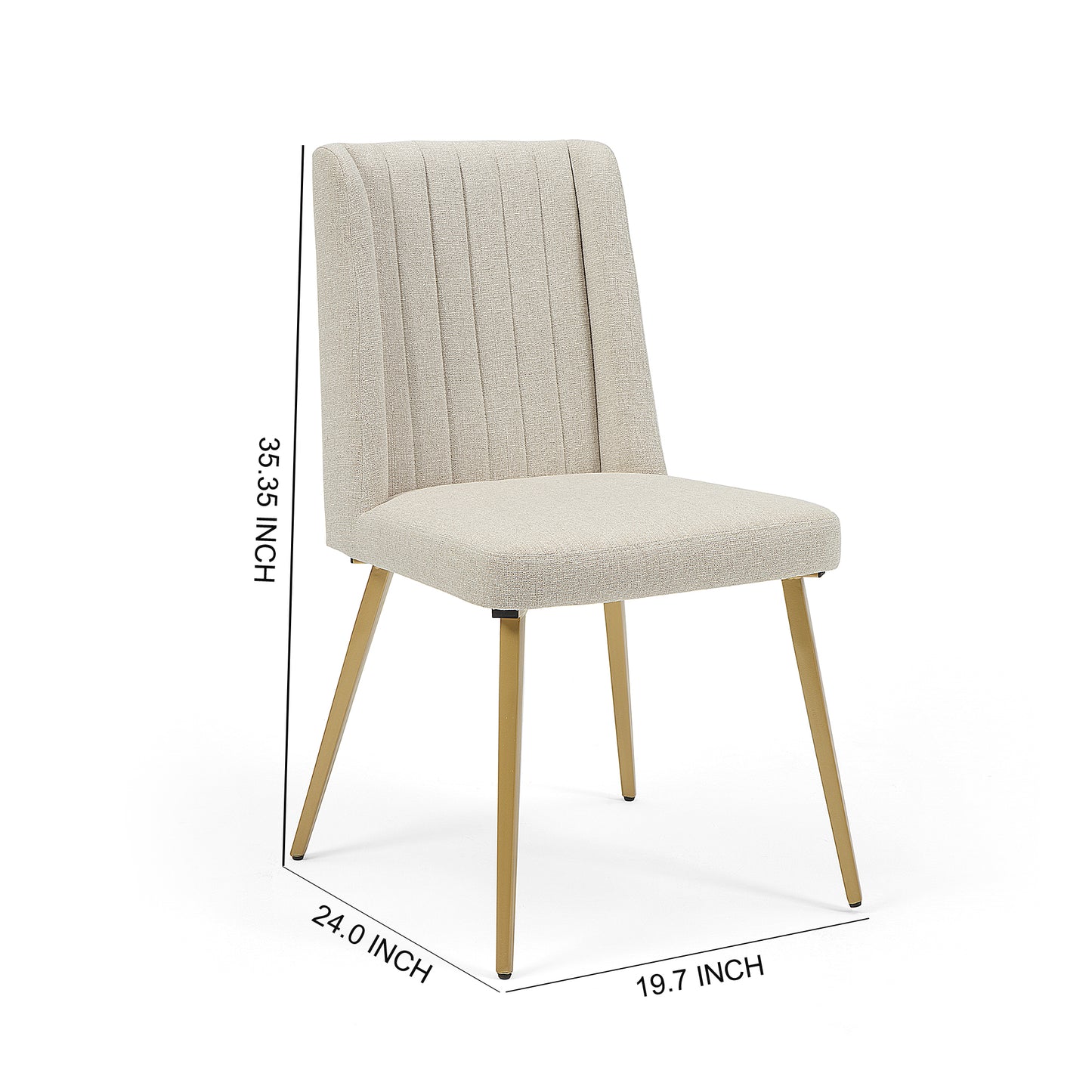 DC15 Set of 2 Fabric Dining Chair with Gold Base