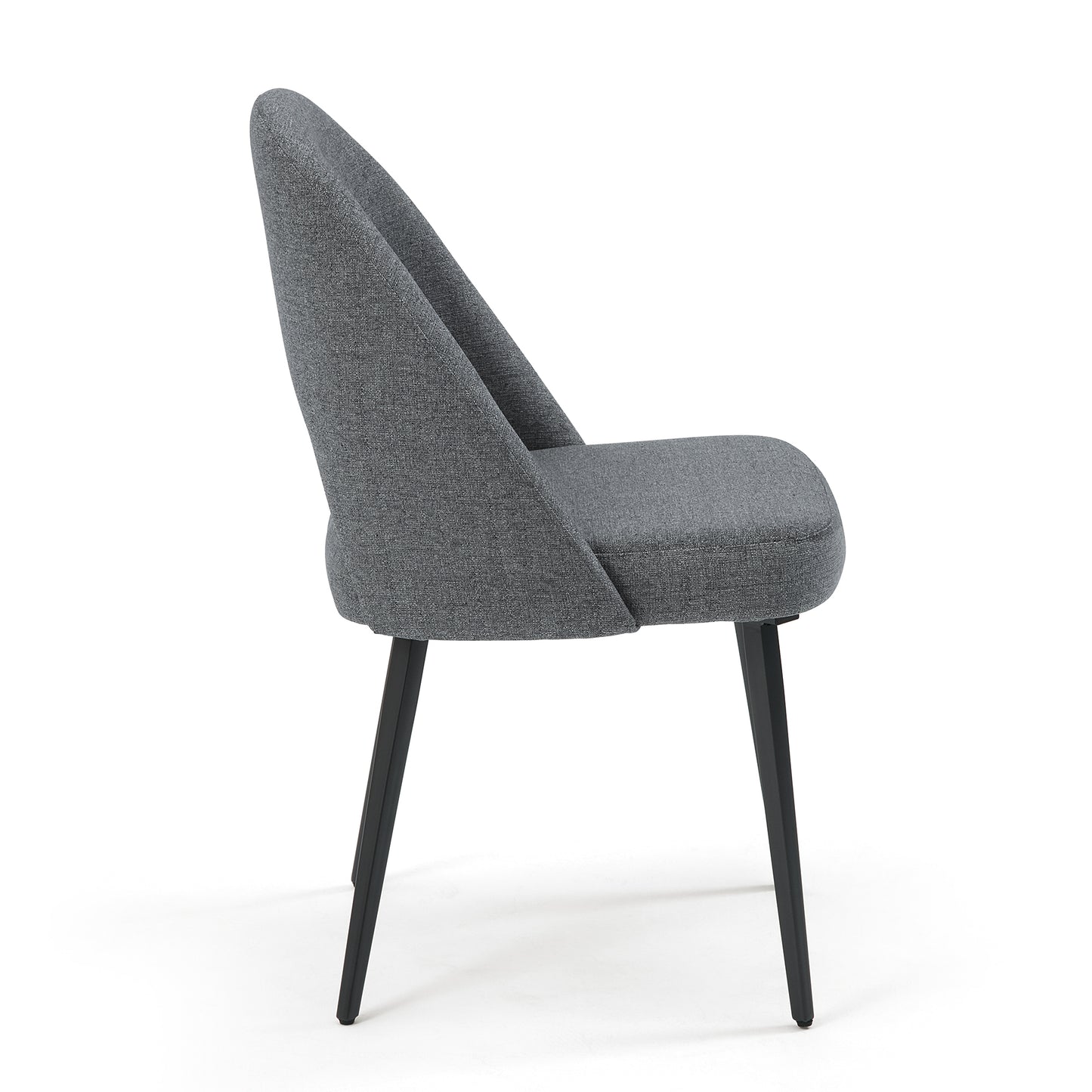 DC25 Set of 2 Fabric Dining Chair with Black Base