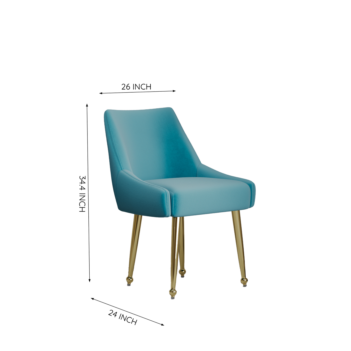 DC58 Set of 2 Elegant Dining Chair with Gold Finish Base