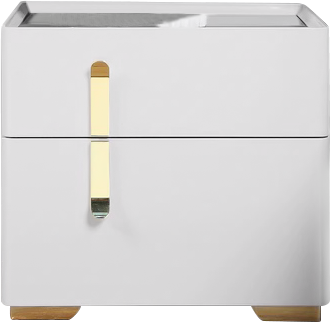 NS001 Ivory/Orange Lacquer MDF Night Stand