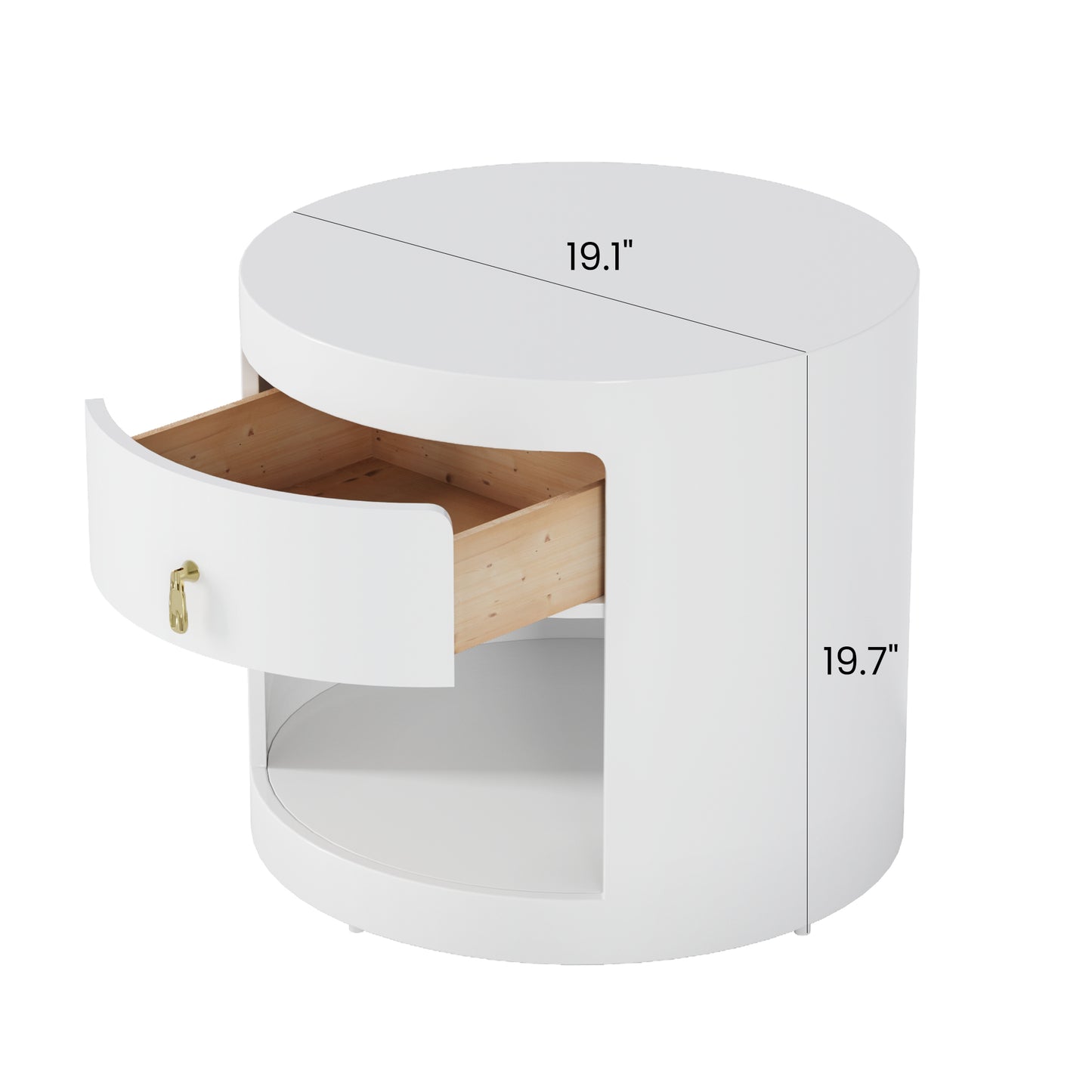 NS002IV Ivory Lacquer Plywood Night Stand