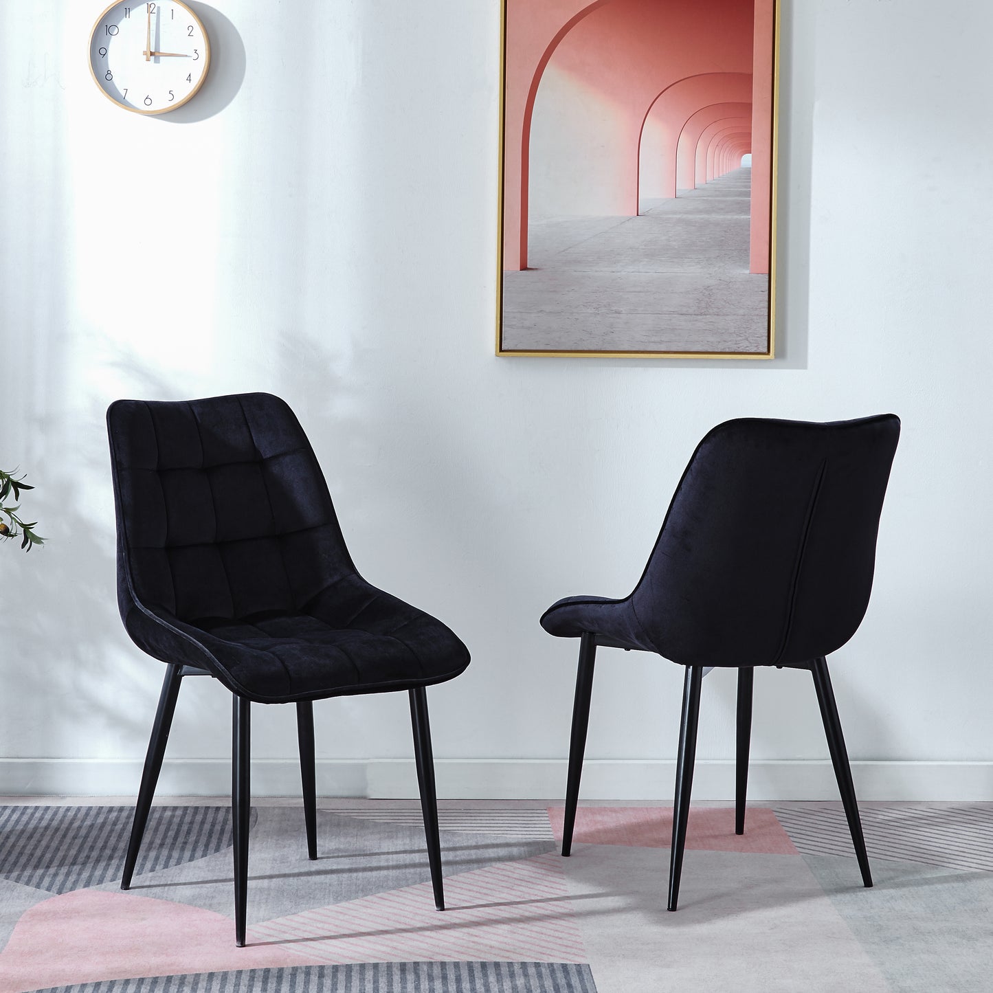 DC215 Set of 4 Leatherette/ Fabric Modern Dining Chairs