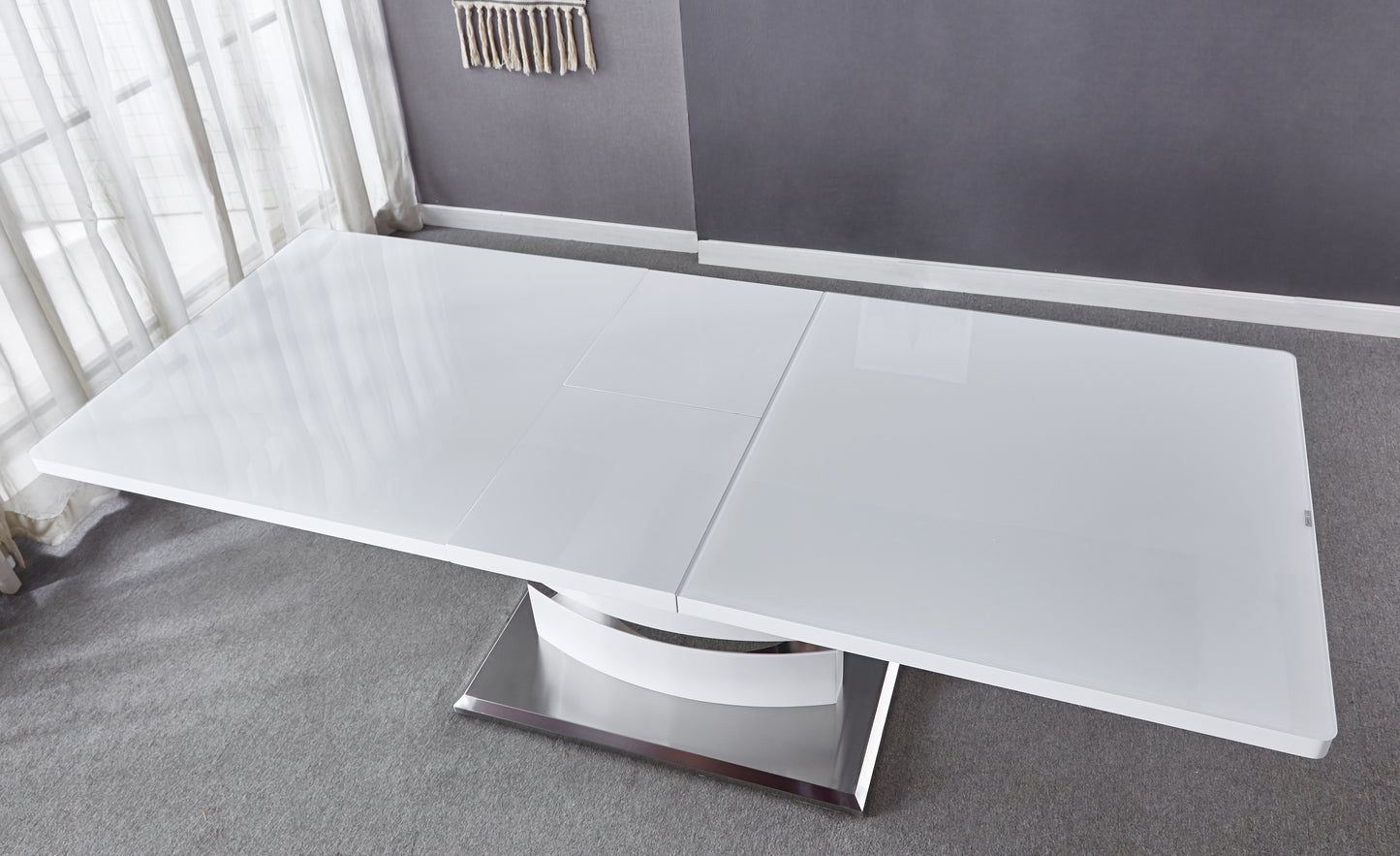 RDT218 Extendable Printed Marble Top Dining Table