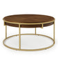 CT015 BROWN TOP WITH BRUSHED GOLD BASE COFFEE TABLE