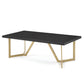 CT020 BLACK TOP WITH BRUSHED GOLD BASE COFFEE TABLE