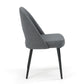 DC25 Set of 2 Fabric Dining Chair with Black Base