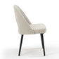 DC25 Set of 2 Fabric Dining Chair with Black Base