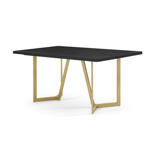 DT020 BLACK TOP WITH BRUSHED GOLD BASE DINING TABLE