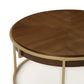 ET015 BROWN TOP WITH BRUSHED GOLD BASE END TABLE