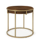 ET015 BROWN TOP WITH BRUSHED GOLD BASE END TABLE