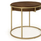 ET015 BROWN TOP WITH BRUSHED GOLD BASE END TABLE