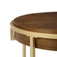 ET015 BROWN TOP WITH BRUSHED GOLD BASE END TABLE