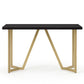 ST020 BLACK TOP WITH BRUSHED GOLD BASE CONSOLE TABLE