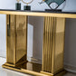 ST311 Marble Console Table with Gold or Silver Finish
