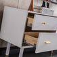 TV005 Modern White Lacquer TV Stand with Wooden Legs