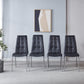 216 Set of 4 Leatherette Dining Chairs with Silver Metal Legs
