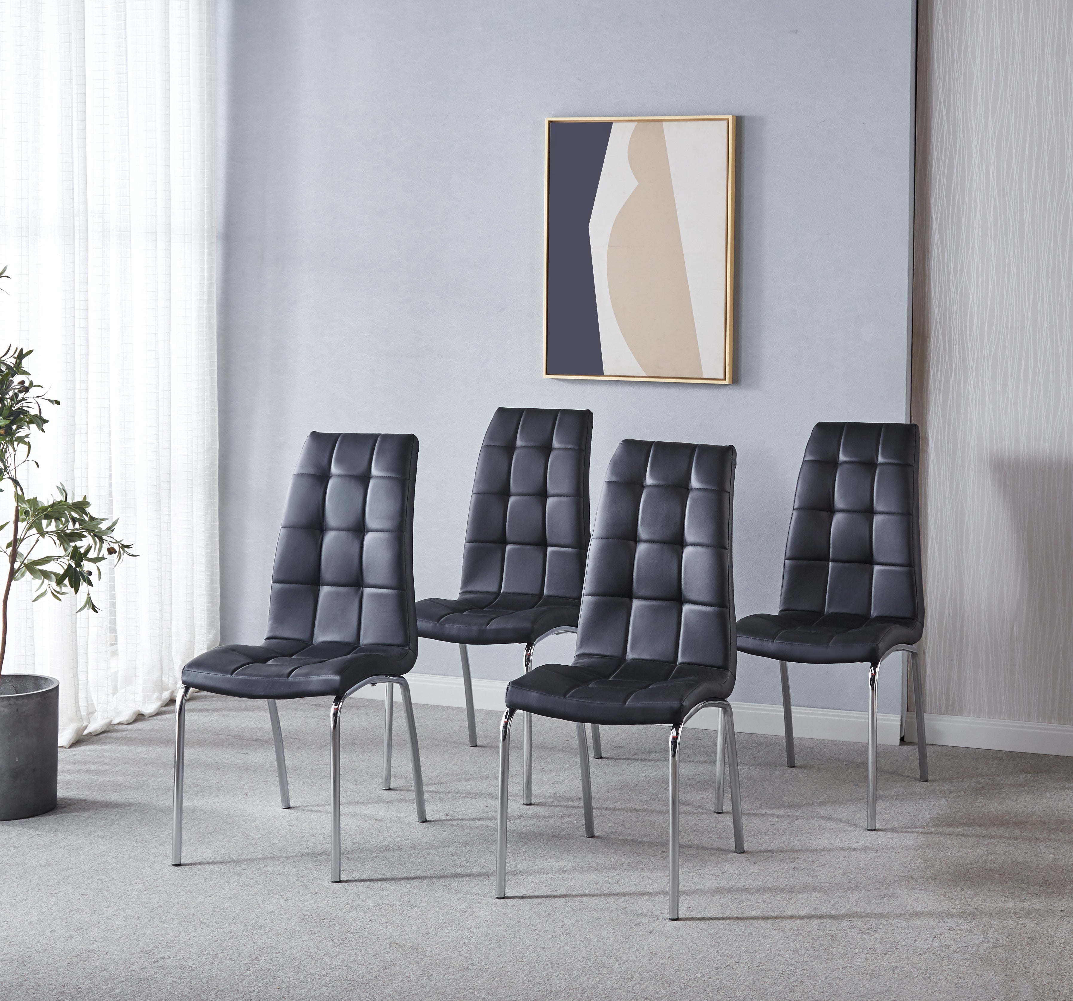 Dining chairs set discount of 4 grey