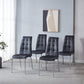 216 Set of 4 Leatherette Dining Chairs with Silver Metal Legs