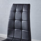216 Set of 4 Leatherette Dining Chairs with Silver Metal Legs