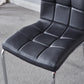 216 Set of 4 Leatherette Dining Chairs with Silver Metal Legs