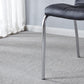 216 Set of 4 Leatherette Dining Chairs with Silver Metal Legs