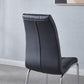 216 Set of 4 Leatherette Dining Chairs with Silver Metal Legs