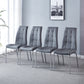 216 Set of 4 Leatherette Dining Chairs with Silver Metal Legs