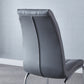 216 Set of 4 Leatherette Dining Chairs with Silver Metal Legs