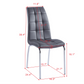 216 Set of 4 Leatherette Dining Chairs with Silver Metal Legs