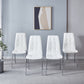 216 Set of 4 Leatherette Dining Chairs with Silver Metal Legs