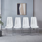 216 Set of 4 Leatherette Dining Chairs with Silver Metal Legs