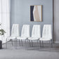 216 Set of 4 Leatherette Dining Chairs with Silver Metal Legs