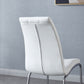 216 Set of 4 Leatherette Dining Chairs with Silver Metal Legs