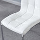 216 Set of 4 Leatherette Dining Chairs with Silver Metal Legs
