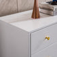 TV005 Modern White Lacquer TV Stand with Wooden Legs