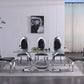 RDT315 Solid Marble/ Tempered Glass Top Rectangular Dining Table