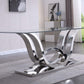 RDT315 Solid Marble/ Tempered Glass Top Rectangular Dining Table