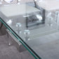 RDT206 Extendable Dining Table with 12mm Tempered Glass Top, Stainless Steel Base