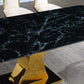 RDT206 Extendable Dining Table with 12mm Tempered Glass Top, Stainless Steel Base