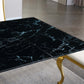 RDT206 Extendable Dining Table with 12mm Tempered Glass Top, Stainless Steel Base