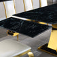 RDT206 Extendable Dining Table with 12mm Tempered Glass Top, Stainless Steel Base