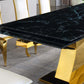 RDT206 Extendable Dining Table with 12mm Tempered Glass Top, Stainless Steel Base