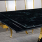 RDT206 Extendable Dining Table with 12mm Tempered Glass Top, Stainless Steel Base