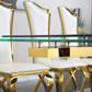 RDT206 Extendable Dining Table with 12mm Tempered Glass Top, Stainless Steel Base