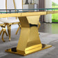 RDT206 Extendable Dining Table with 12mm Tempered Glass Top, Stainless Steel Base